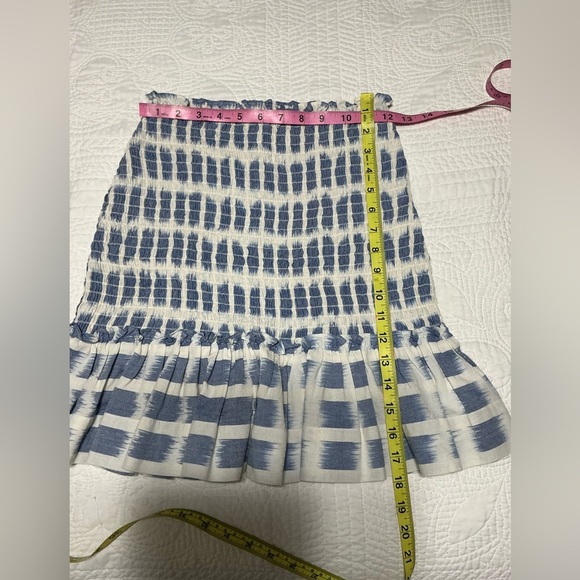 EUC Veronica Beard Aloya Smocked Skirt - Ecru Multi - Size Small - Picture 9 of 13